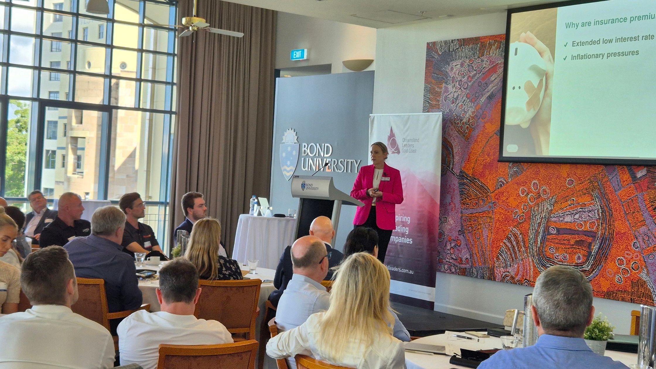 Lisa Carter presenting insights into the insurance industry at the Gold Coast Leaders Business Forum.